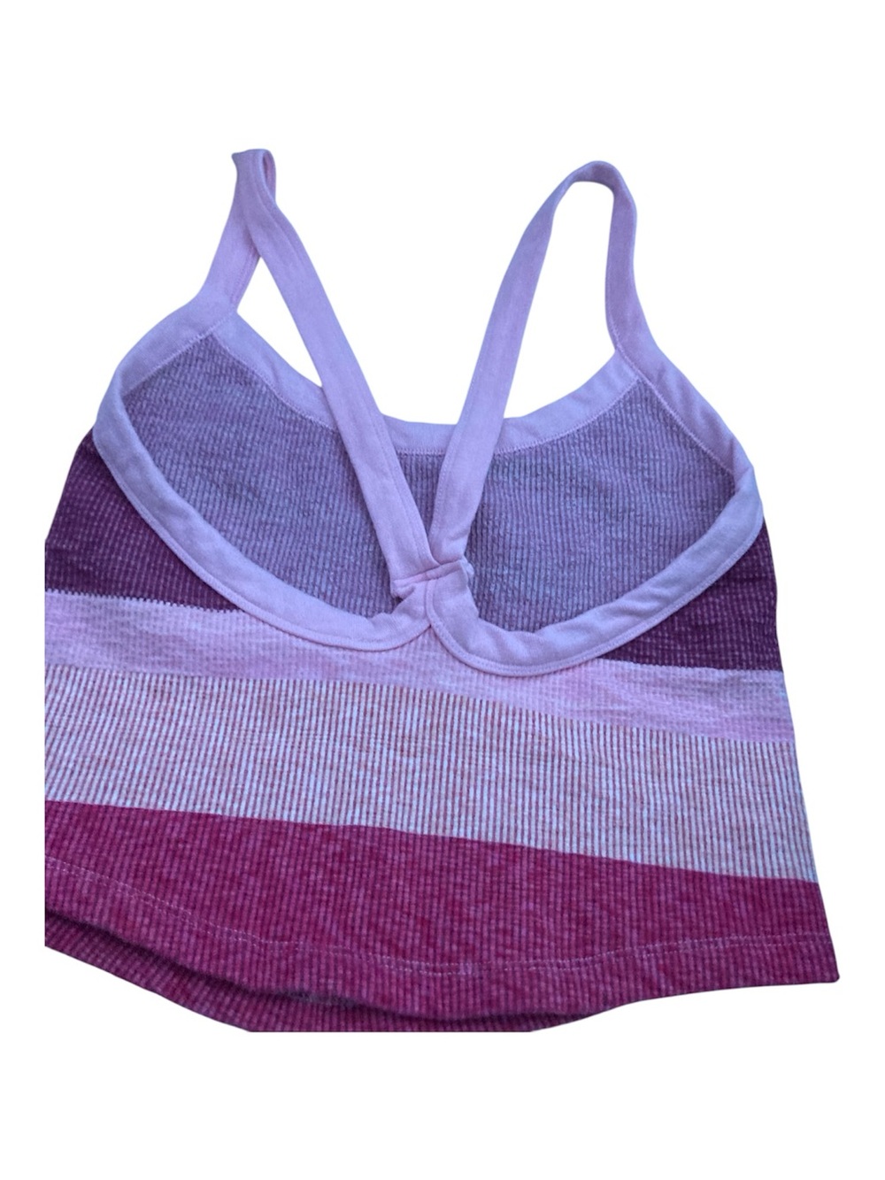 FP Movement by Free People Pink and Rose Stripe Ribbed Crop top - Picture 6 of 6